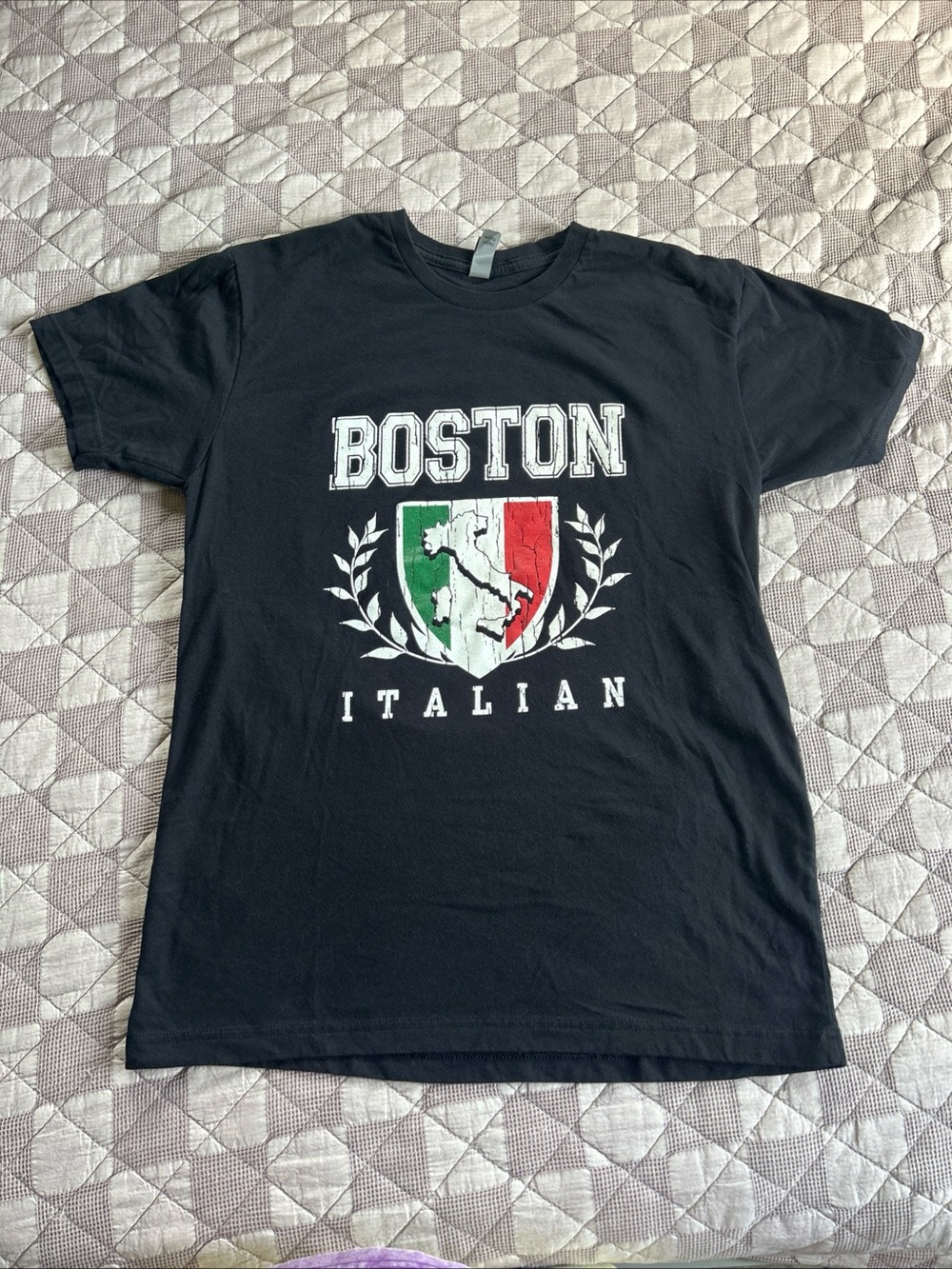 Hanes Black Boston Italian Graphic Tee